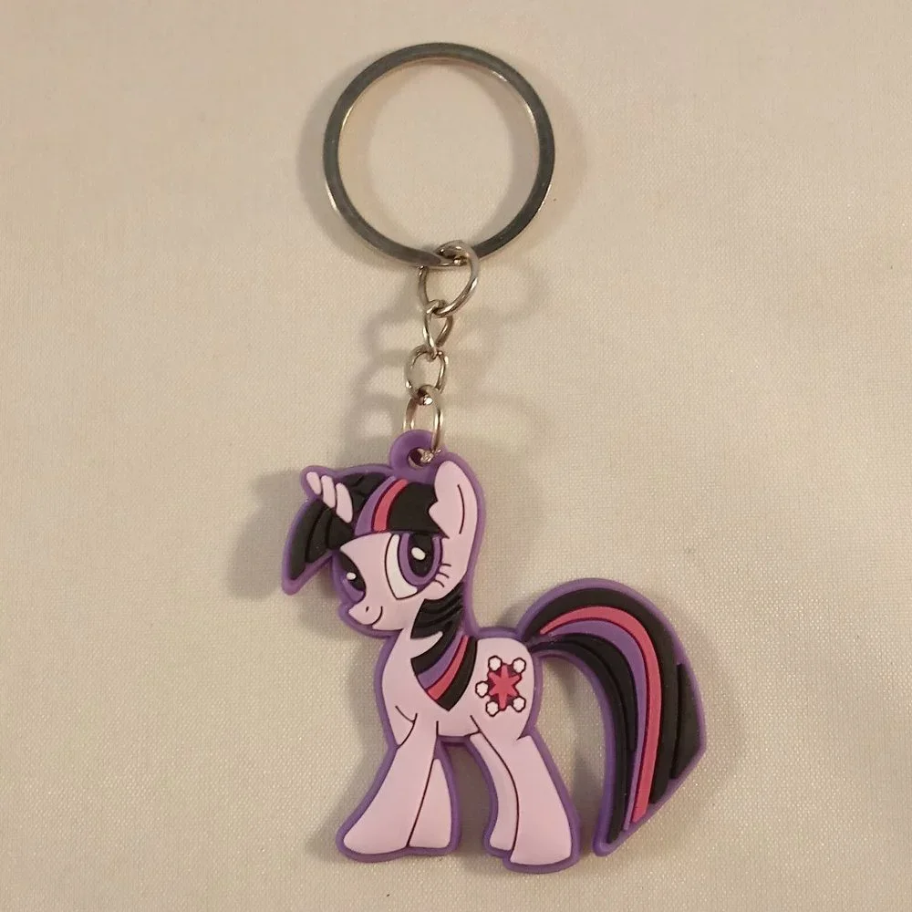 Silver My Little Pony Key Rings Rainbow Dash Pinky Pie Twilight Sparkle Lot of 3